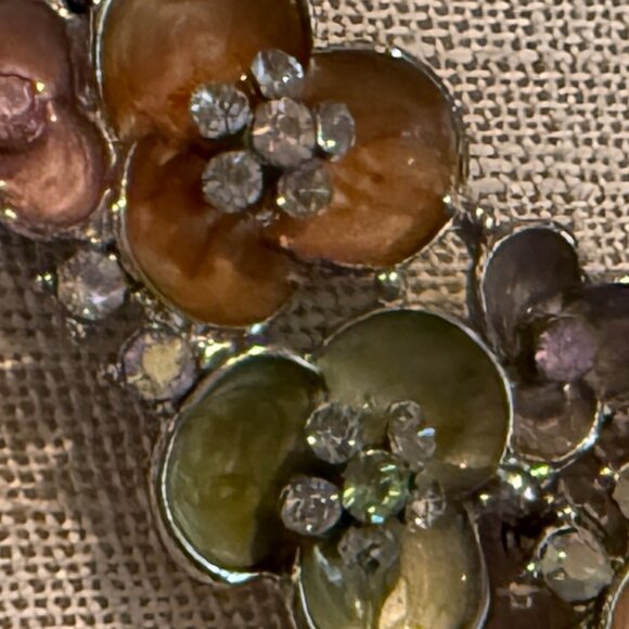 Enamel and Crystal Rhinestone Statement Necklace - Picture 7 of 11